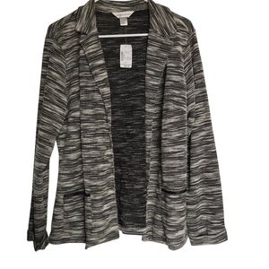 CJ Banks Women's Black and white open cardigan Size Large